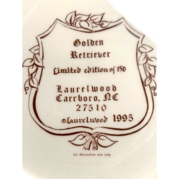 Vintage Laurelwood Golden Retriever Limited Edition Decorative Plate 1995 - Picture 4 of 4